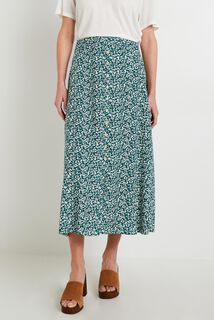 Jupe mi-longue boutonnée femme