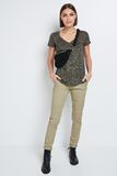 T-shirt imprimé col V femme