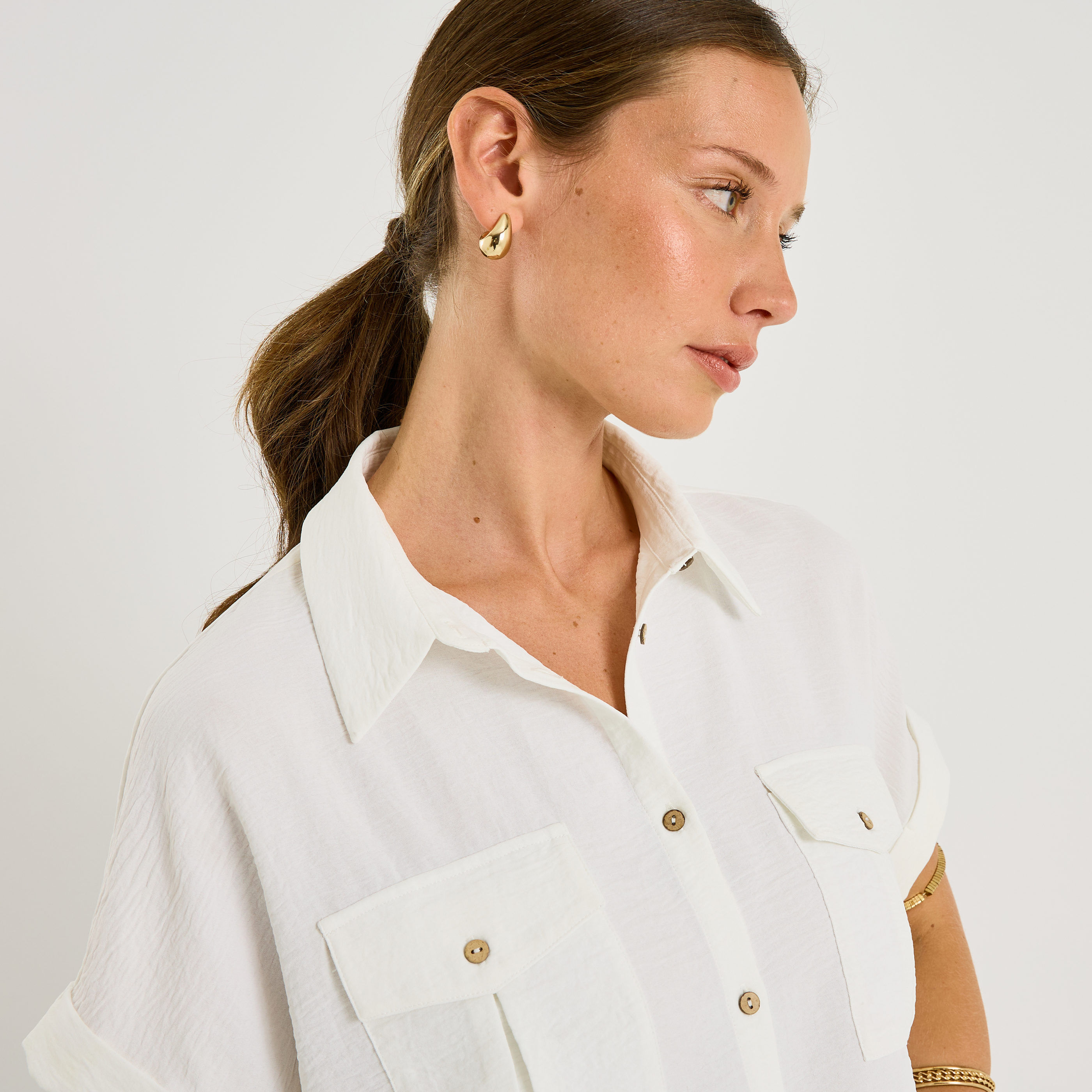 Chemise fluide manches courtes femme