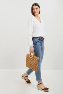 Blouse détails ajourés femme