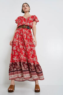 Robe longue imprimée femme