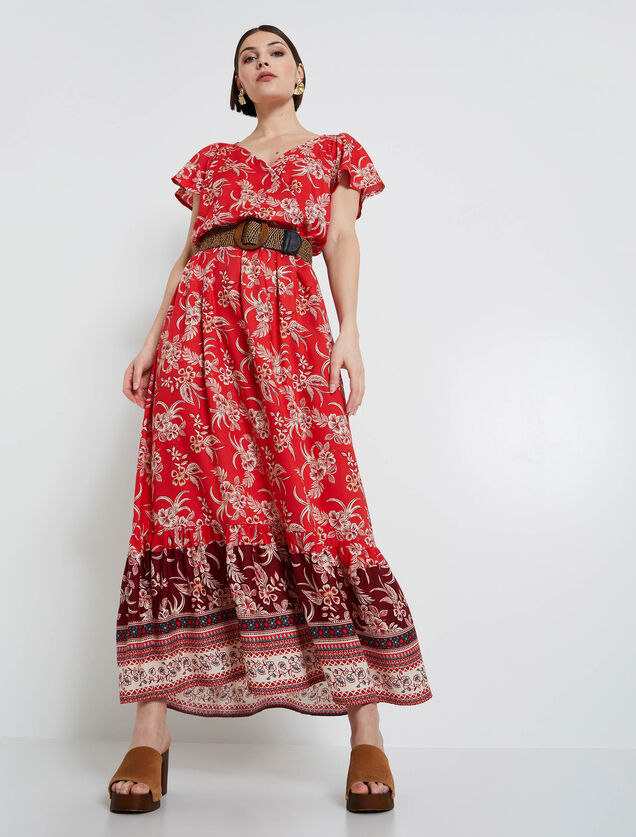 Robe longue imprimée femme