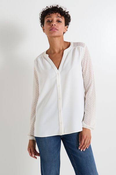 Chemise col V femme
