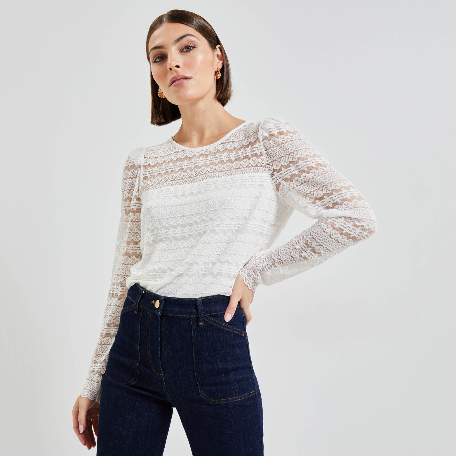 Tshirt dentelle femme