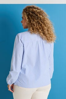 Blouse rayée à col montant femme