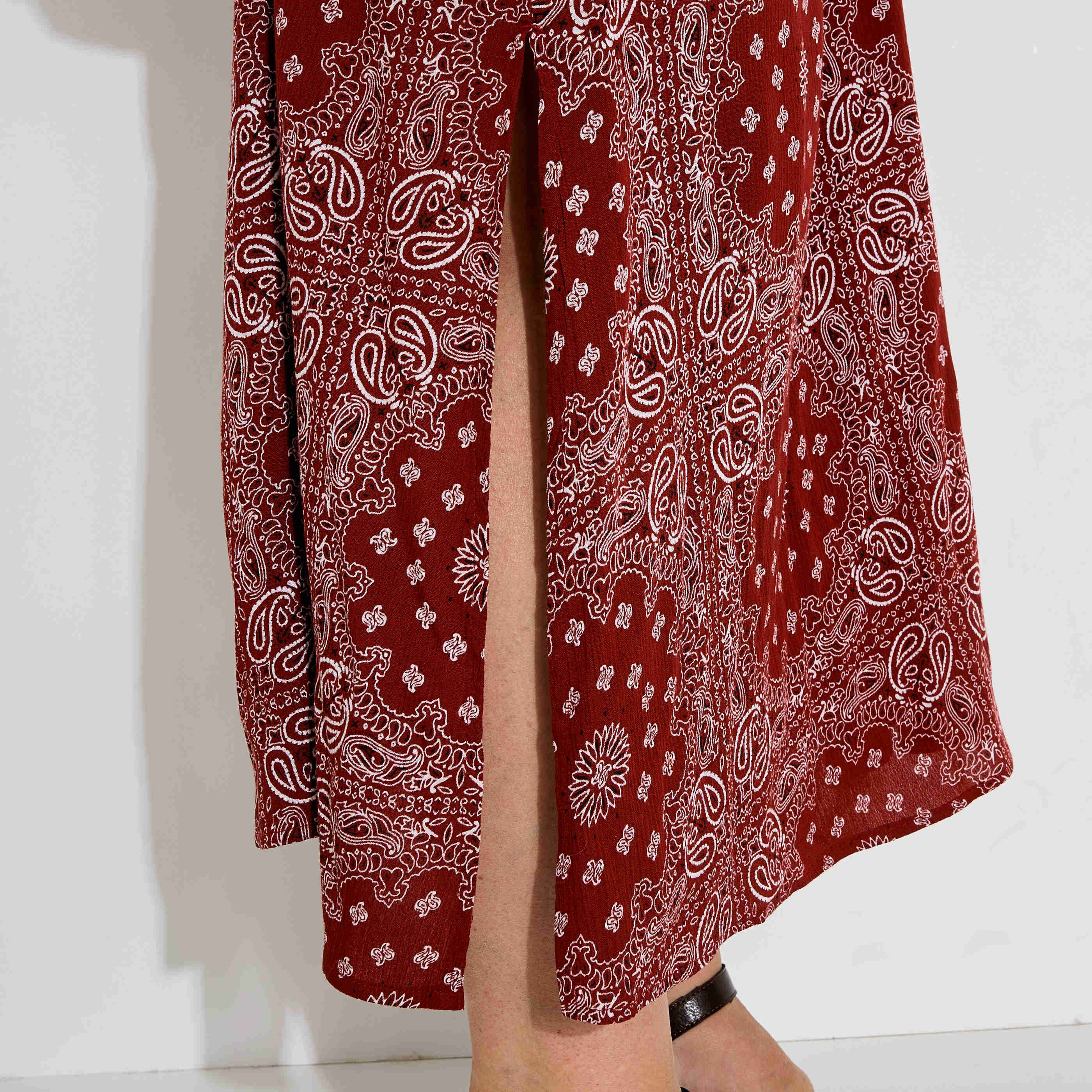 Robe longue boh&egrave;me &agrave; imprim&eacute; bandana
