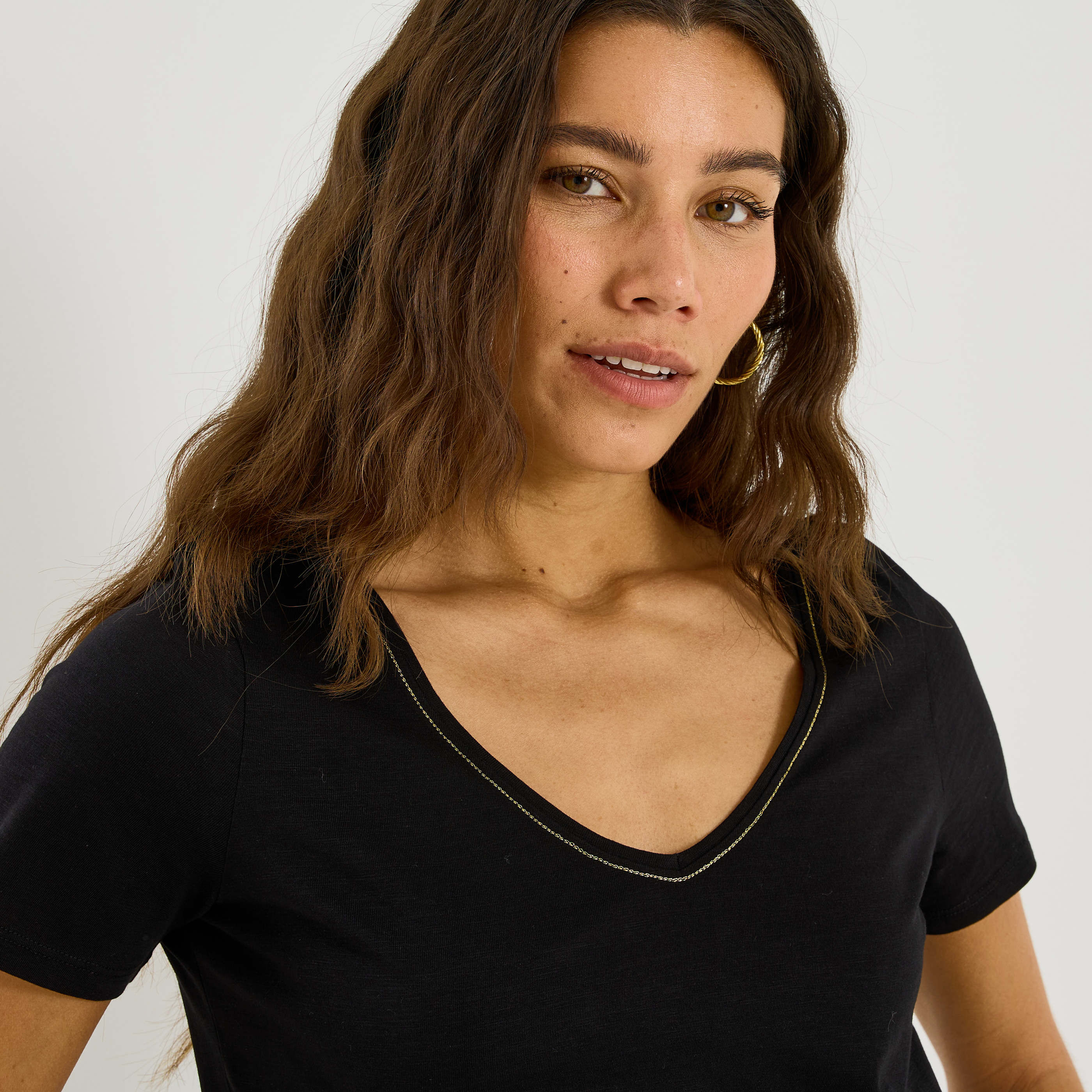 T-shirt col V femme