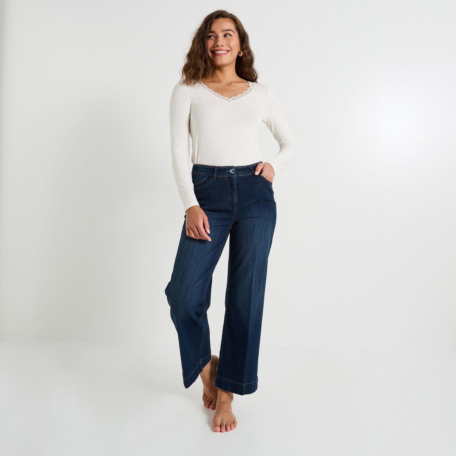 Jean flare raccourci KANSAS RF02 femme