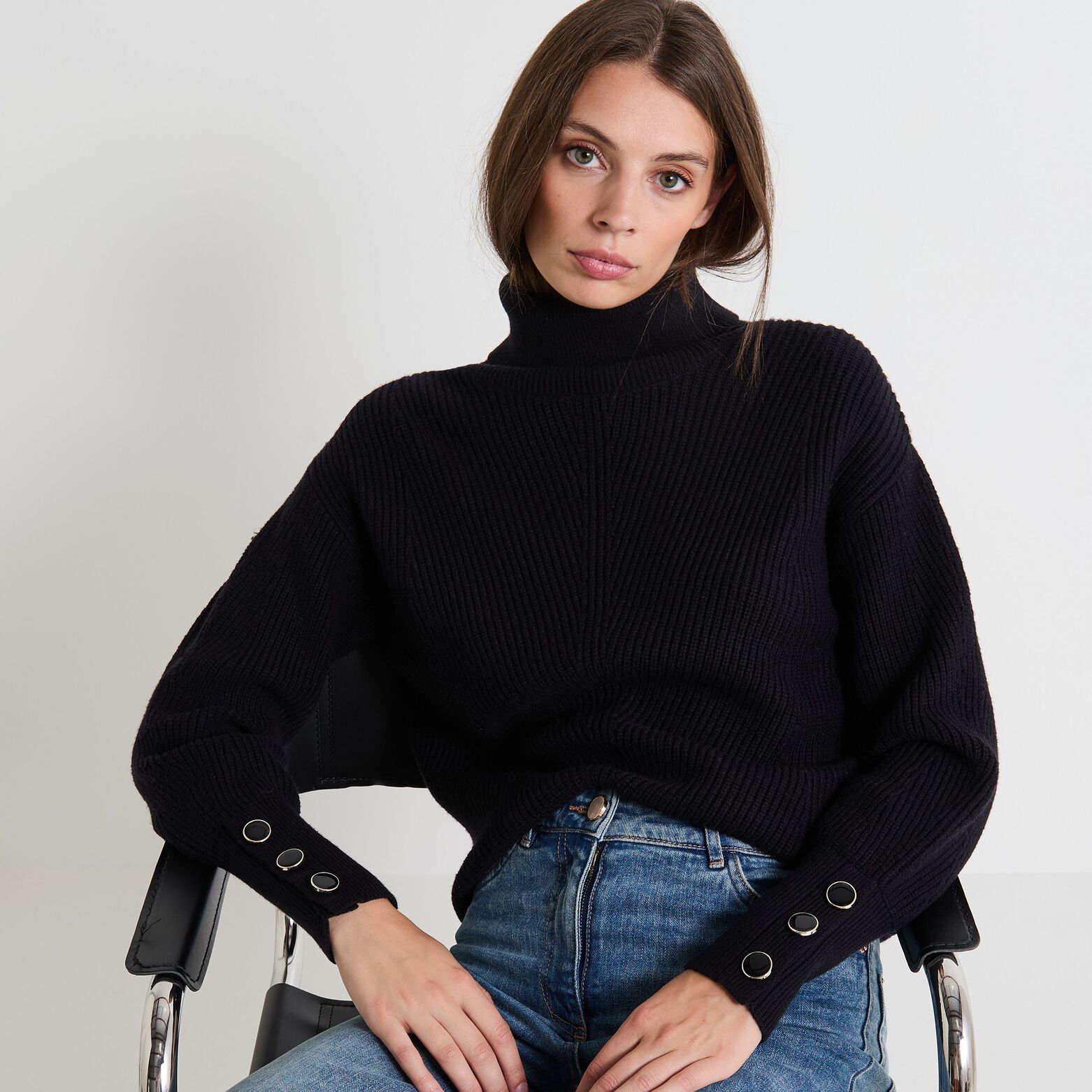 Jeans Femme Col RoulÃ© Top Col RoulÃ© Femme Chandail Col Roulé