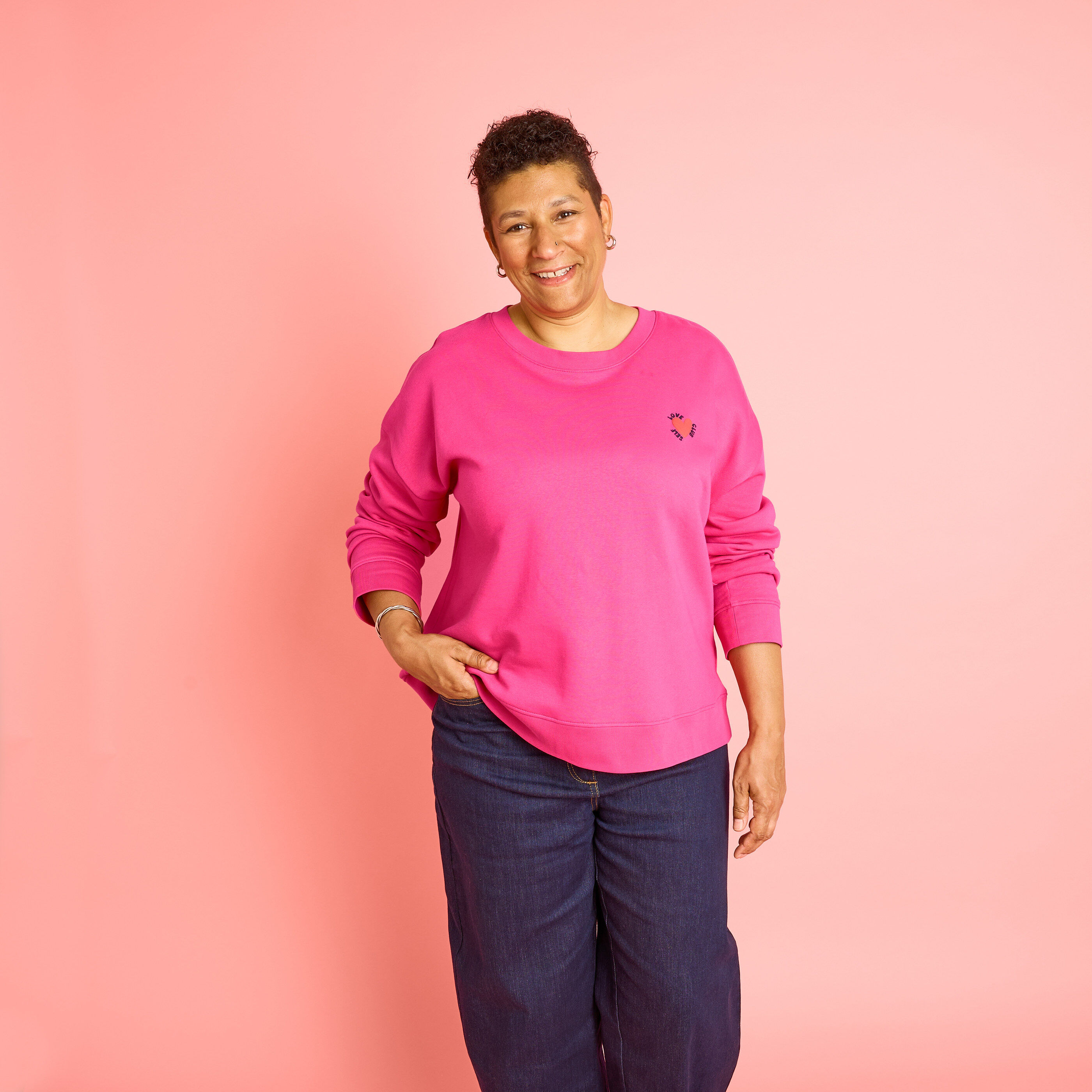 Sweat imprim&eacute; motif coeur femme