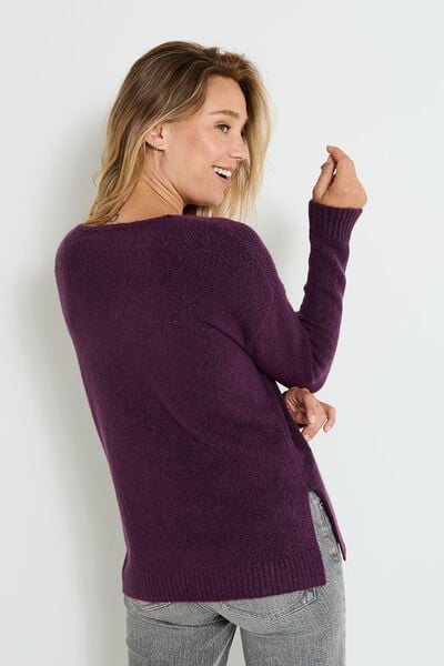 Pull col V femme