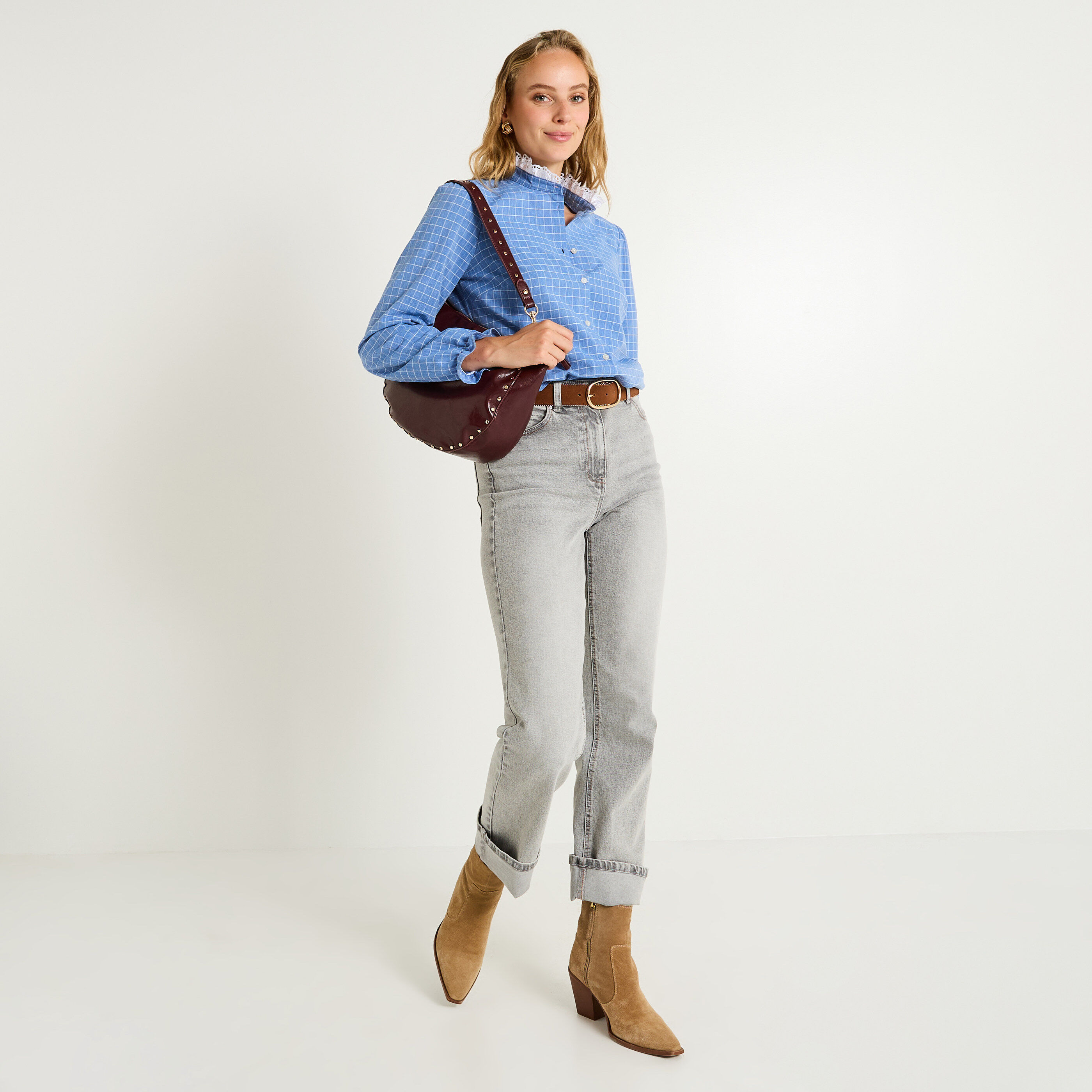 Chemise imprim&eacute; vichy femme