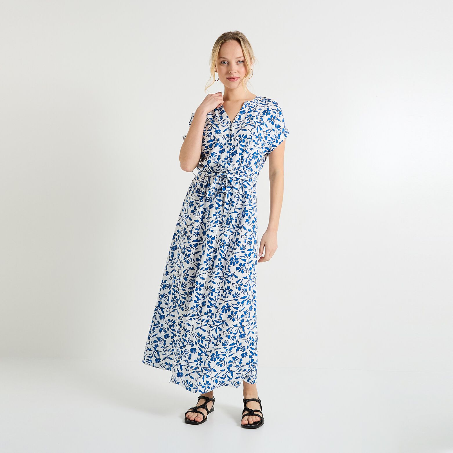 Robe longue imprimée femme