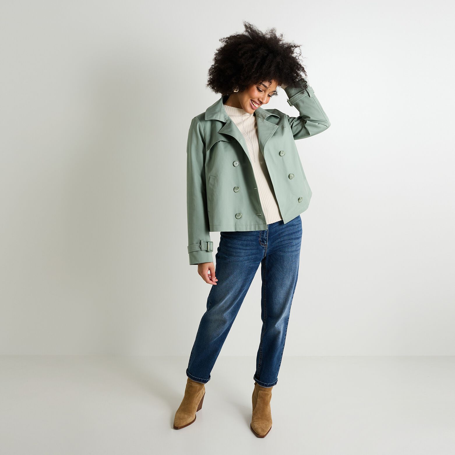 Trench court femme