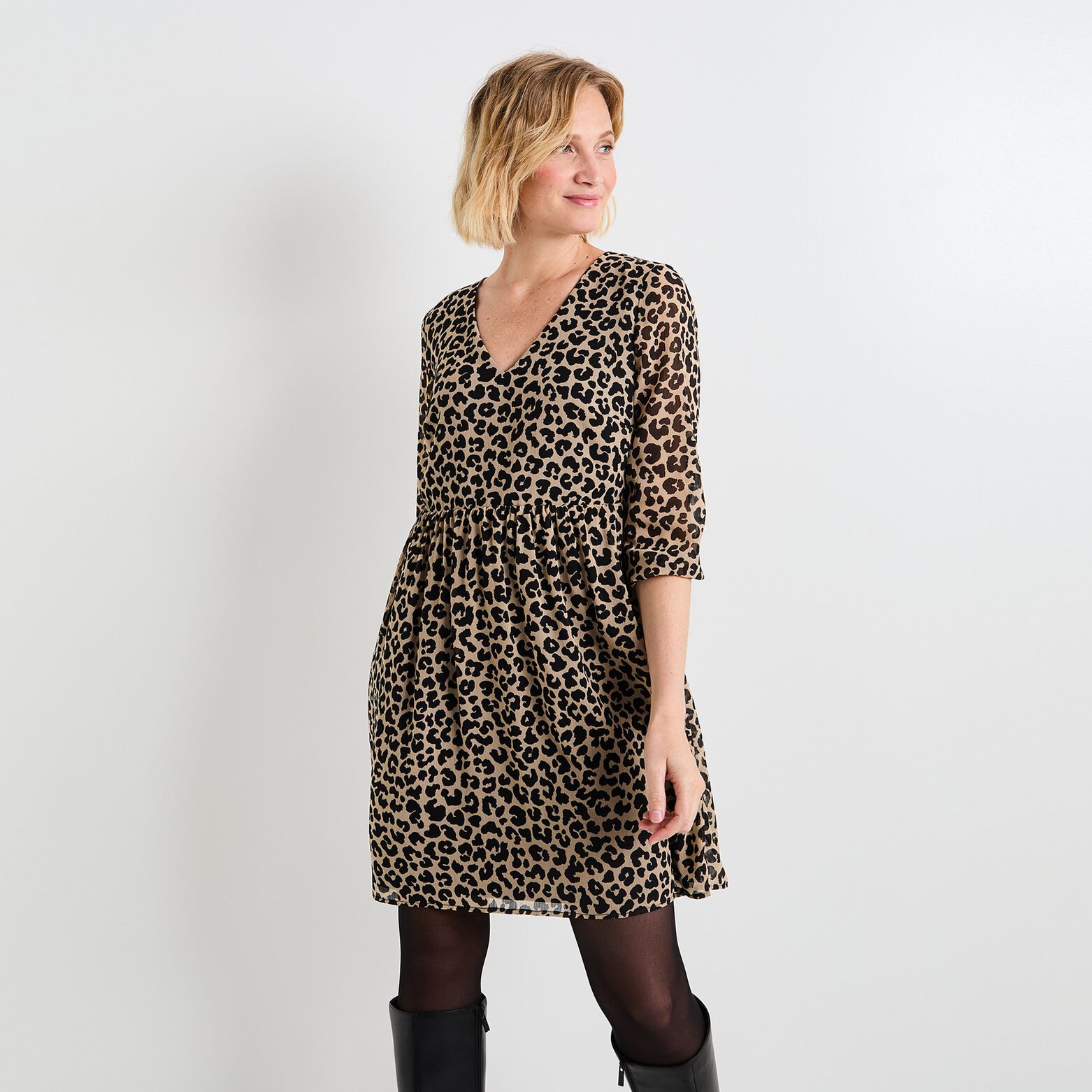 Robe col V femme