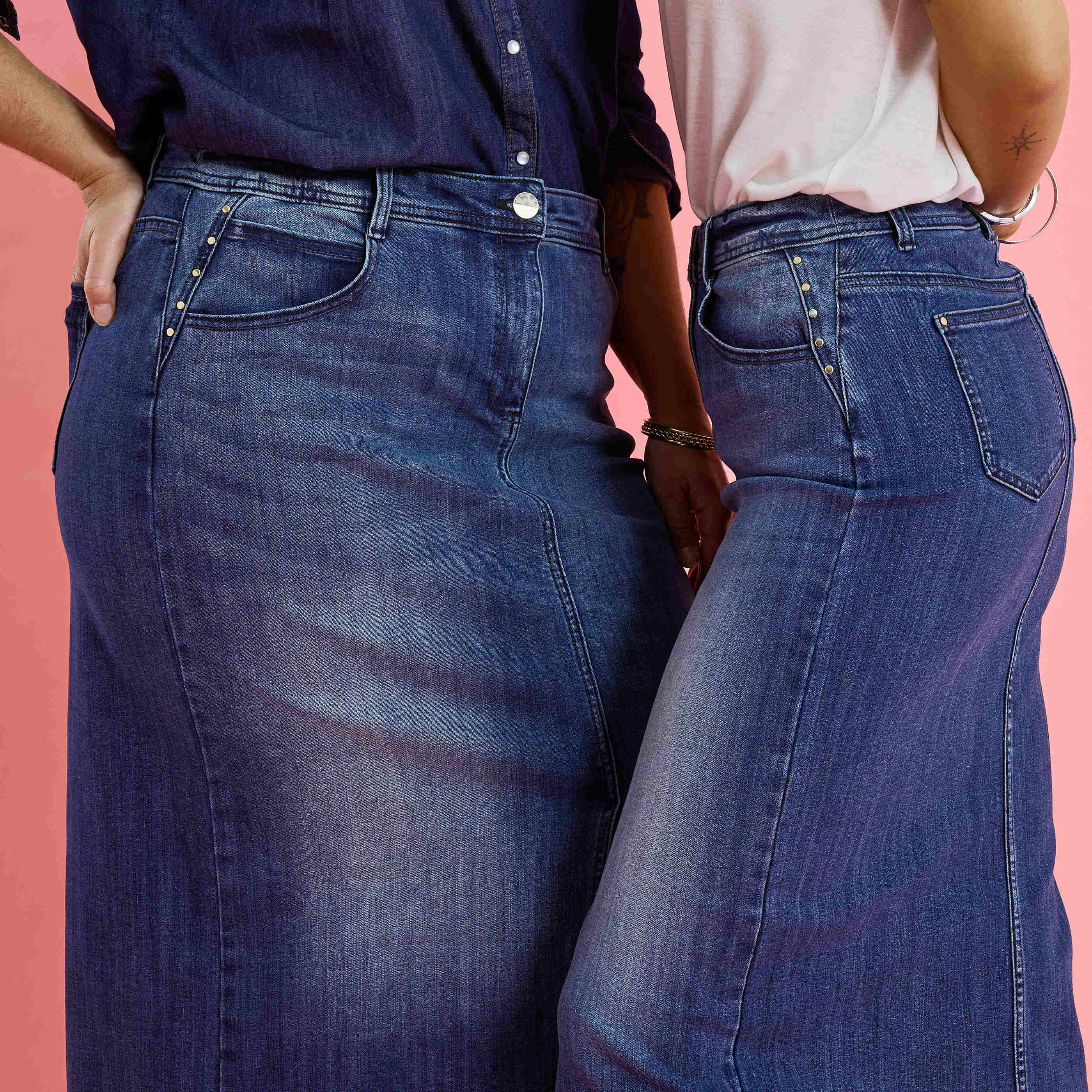 Jupe longue en denim avec fente