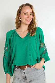 Blouse col V femme