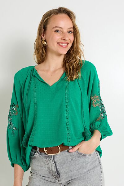 Blouse col V femme