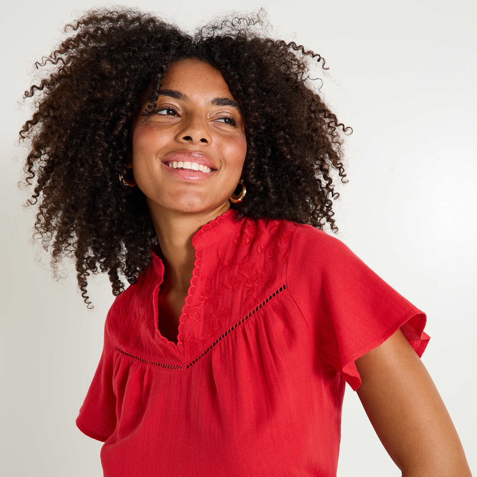 Blouse brodée femme