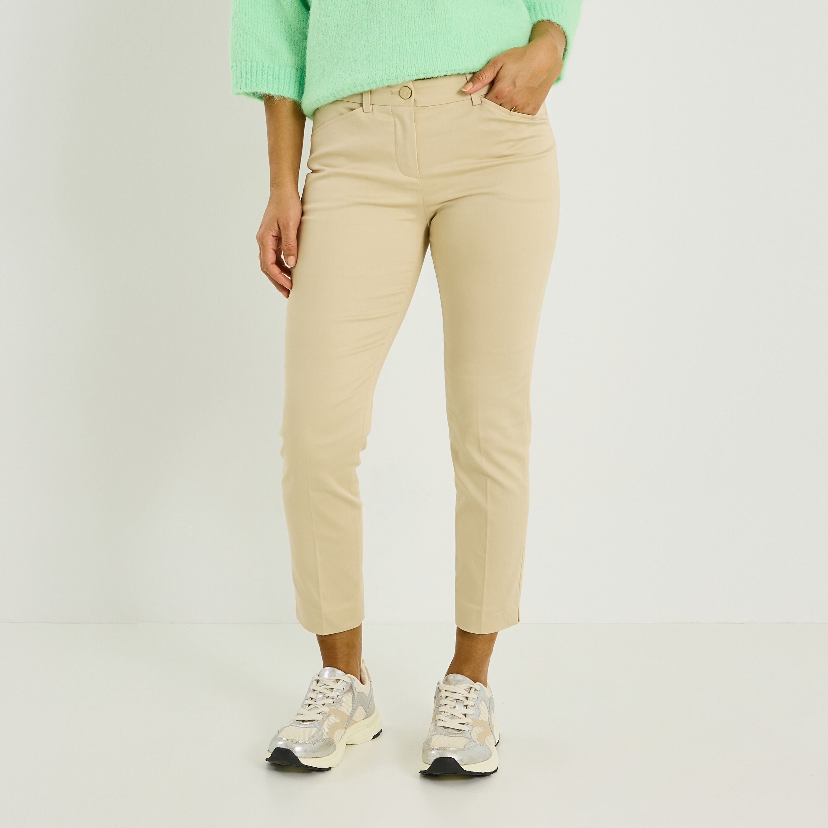 Pantalon cigarette raccourci femme