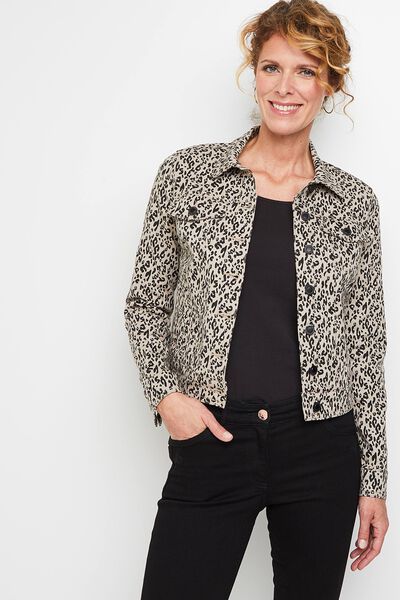 Veste en jean léopard