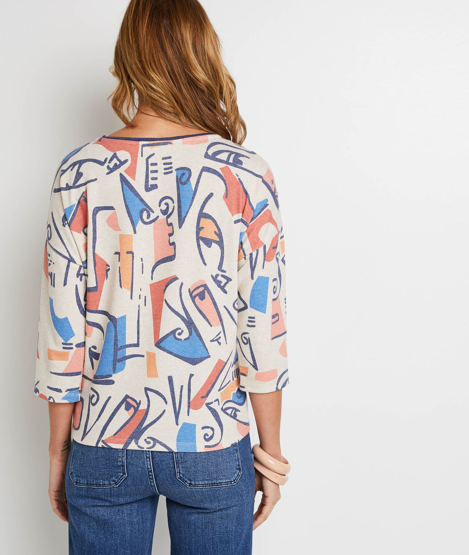 T-shirt col rond imprimé femme