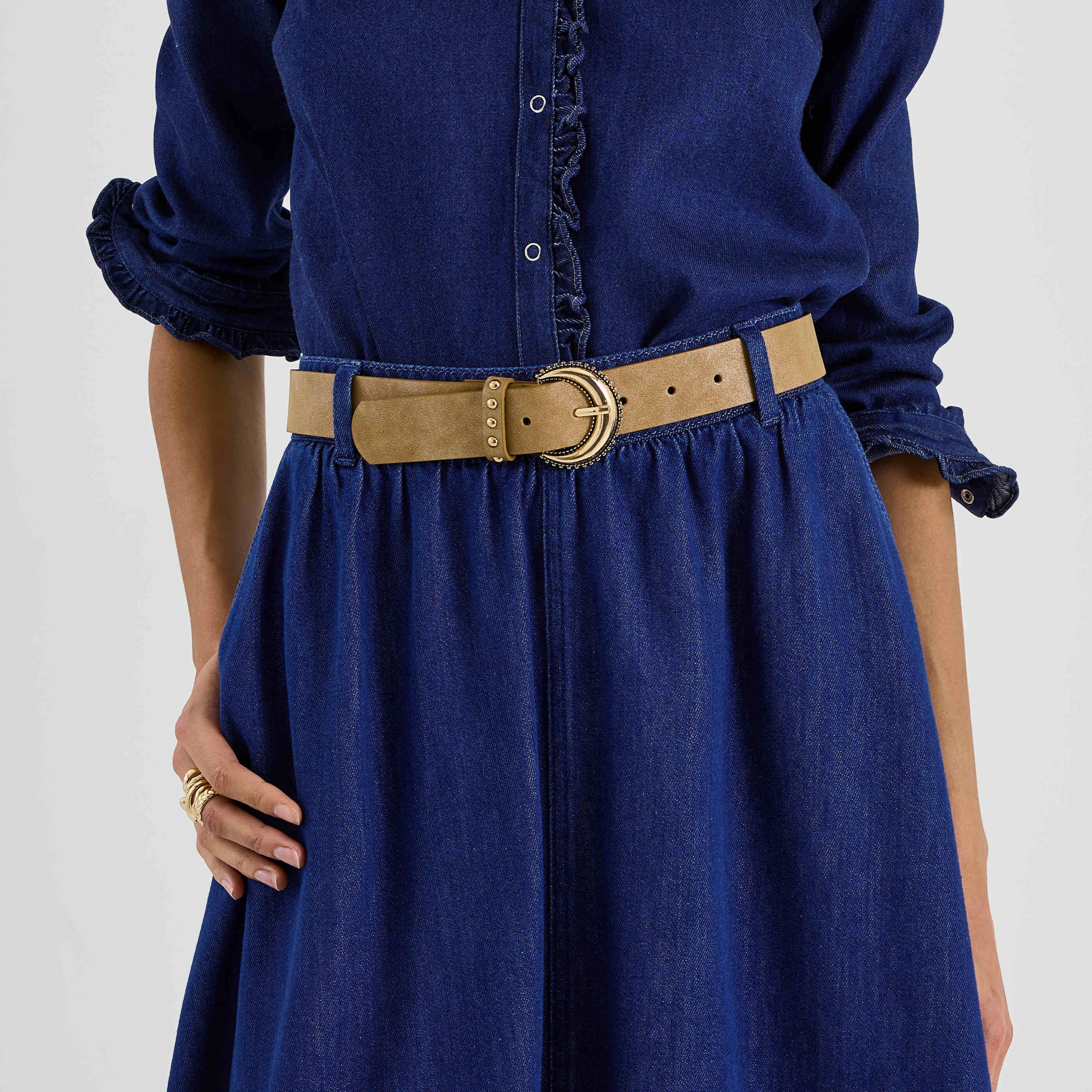 Ceinture iris&eacute;e avec studs femme