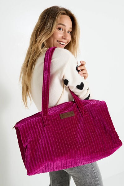 Grand sac en velours matelassé