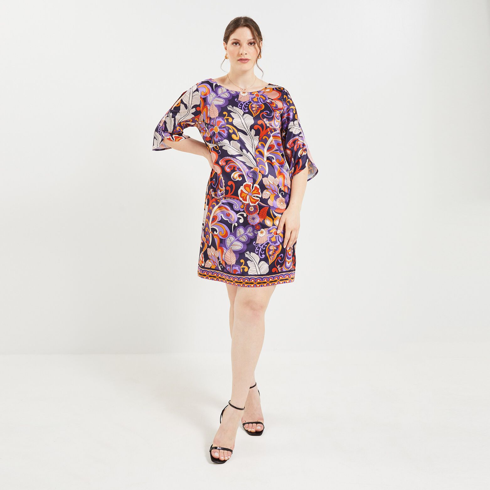 Robe genoux imprimée femme