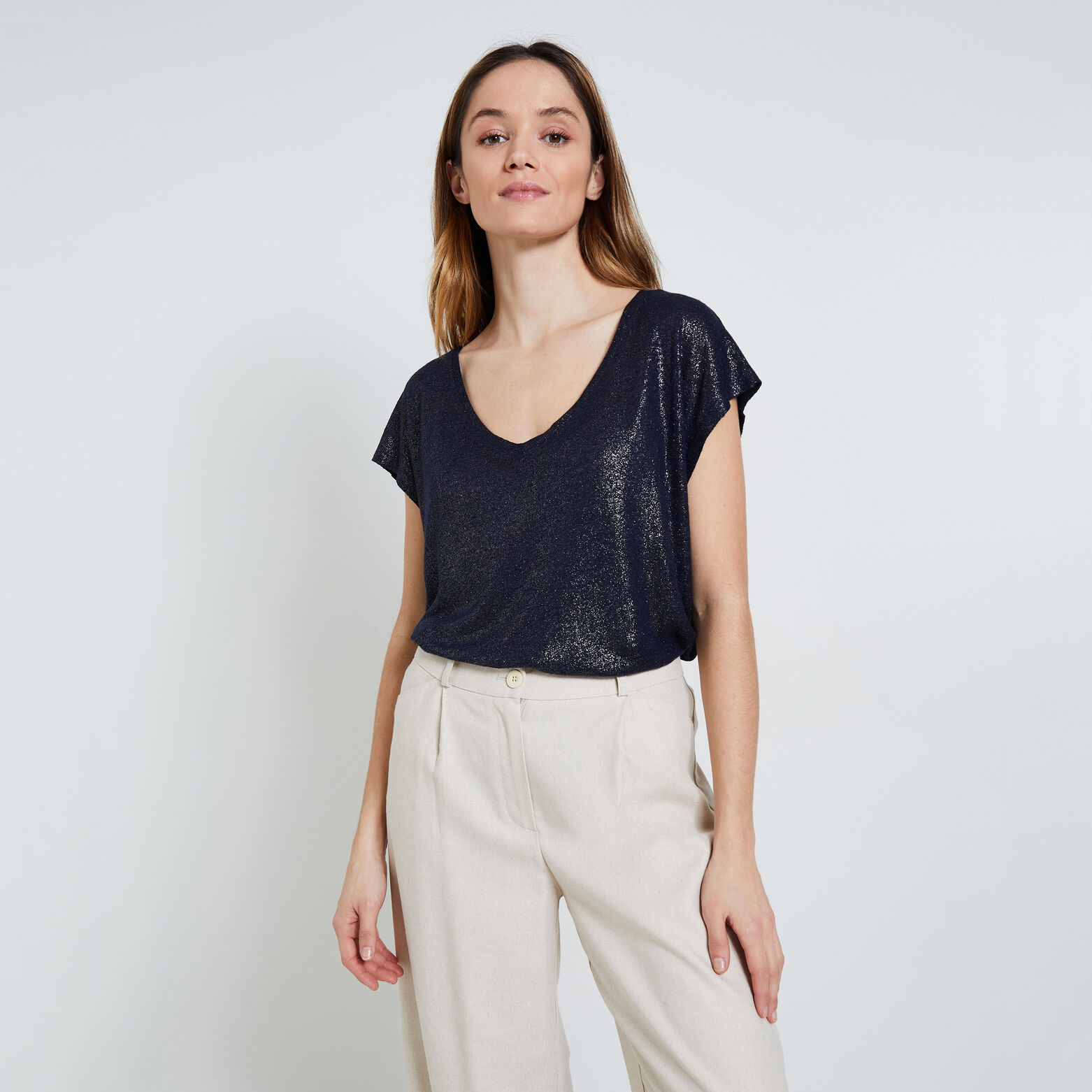 Tshirt viscose et lin femme
