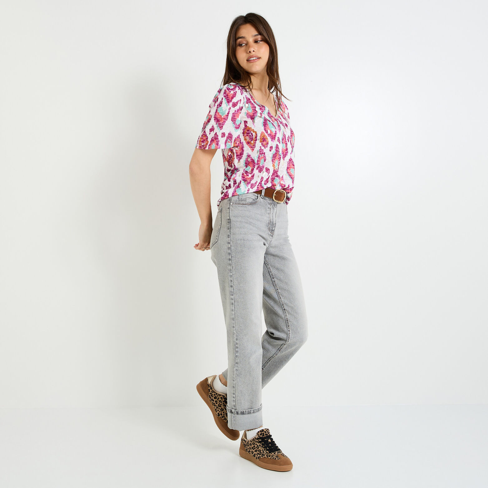 T-shirt imprimé ikat femme