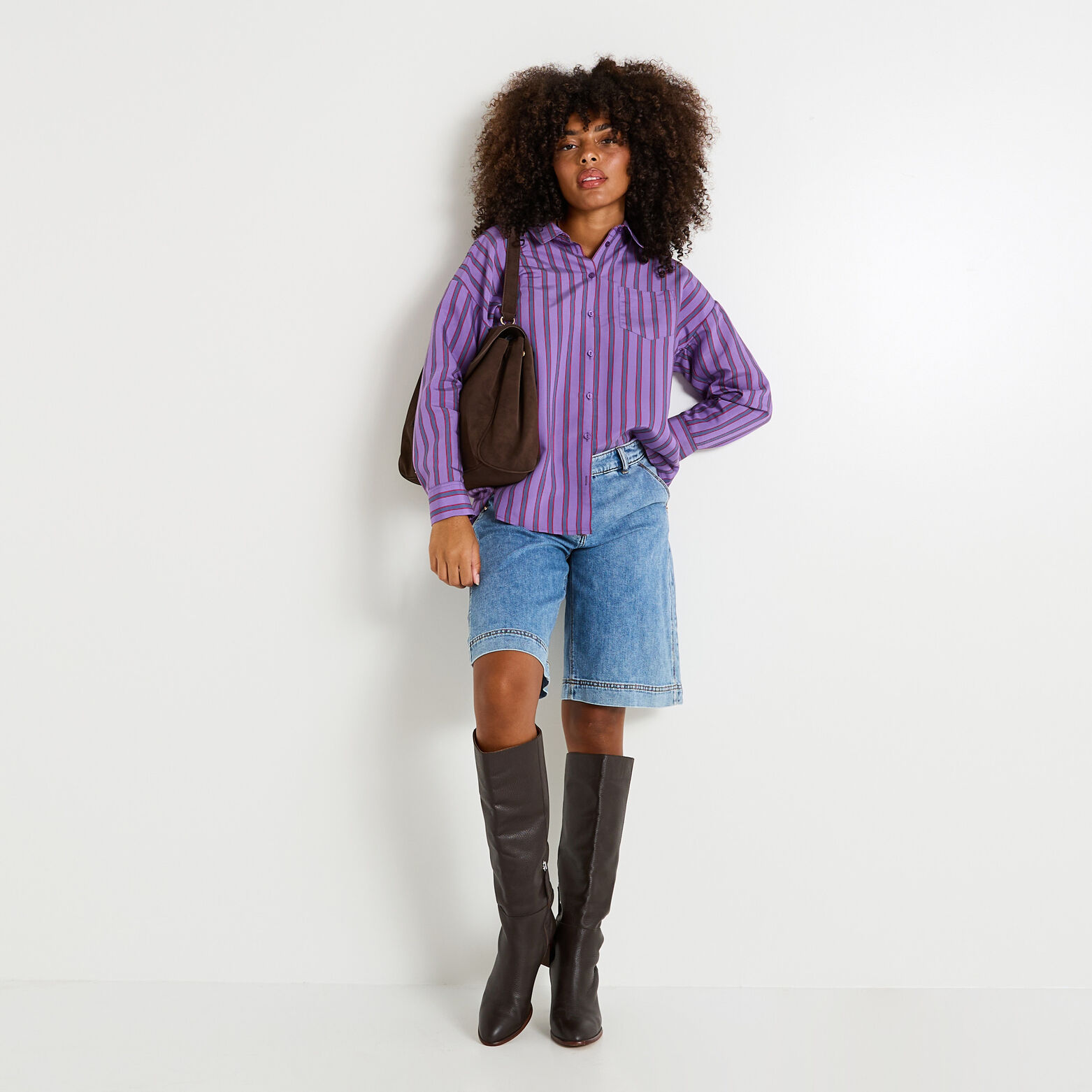 Chemise oversize rayée femme