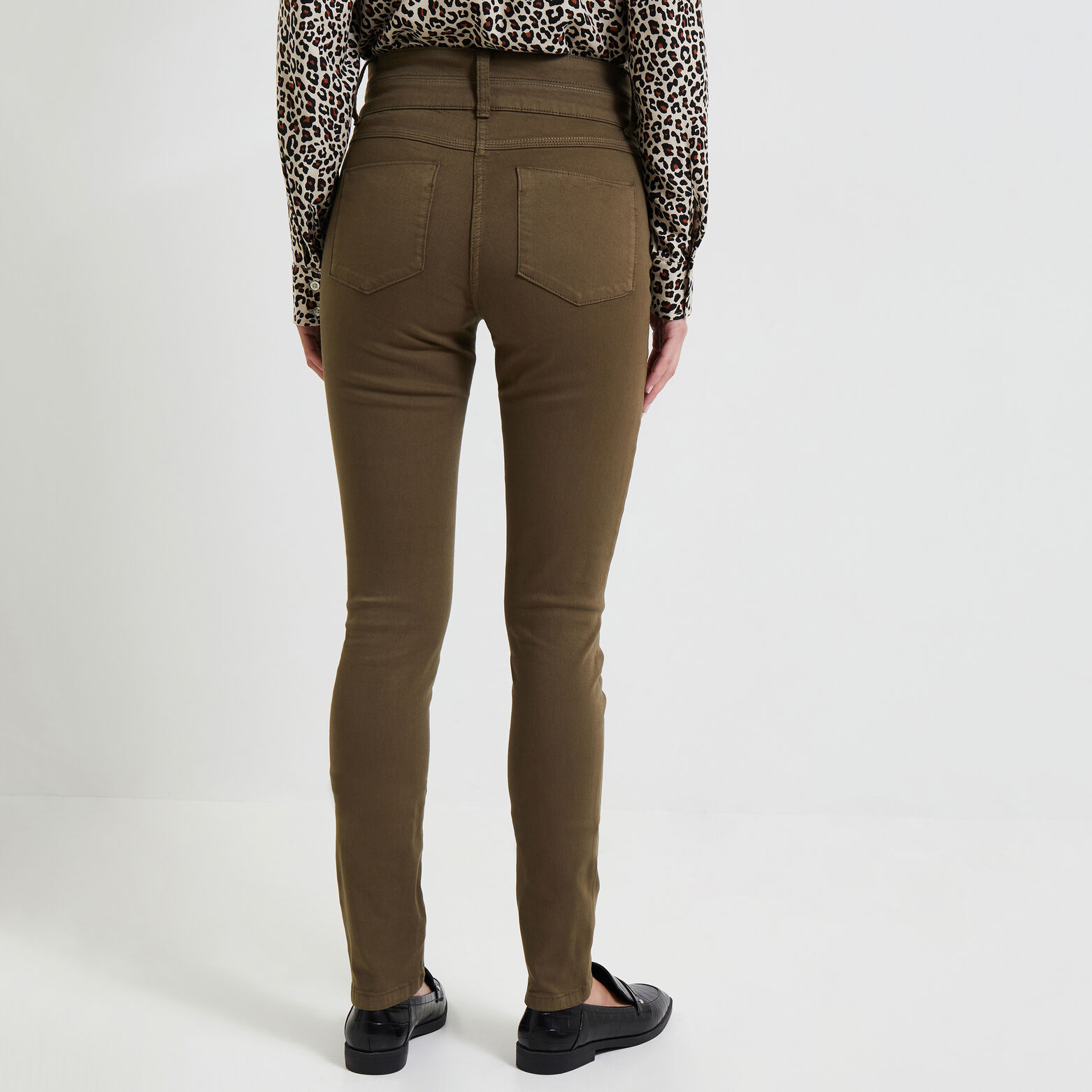 Jean Slim Taille Haute Mango Kaki - Taille 36 - Neuf Jamais Porté