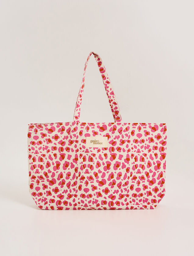 Tote bag imprim&eacute; l&eacute;opard femme