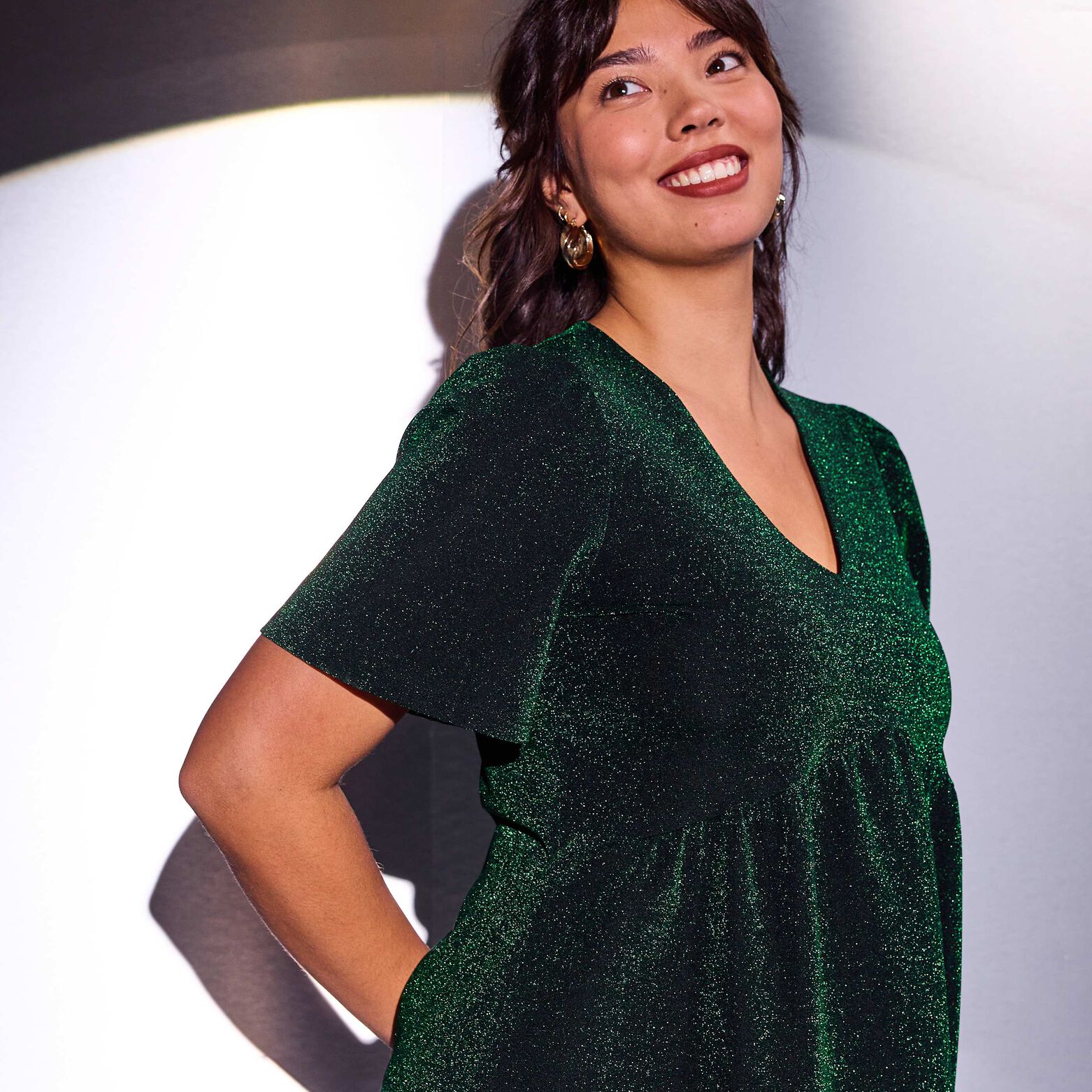 Robe maille manches courtes femme