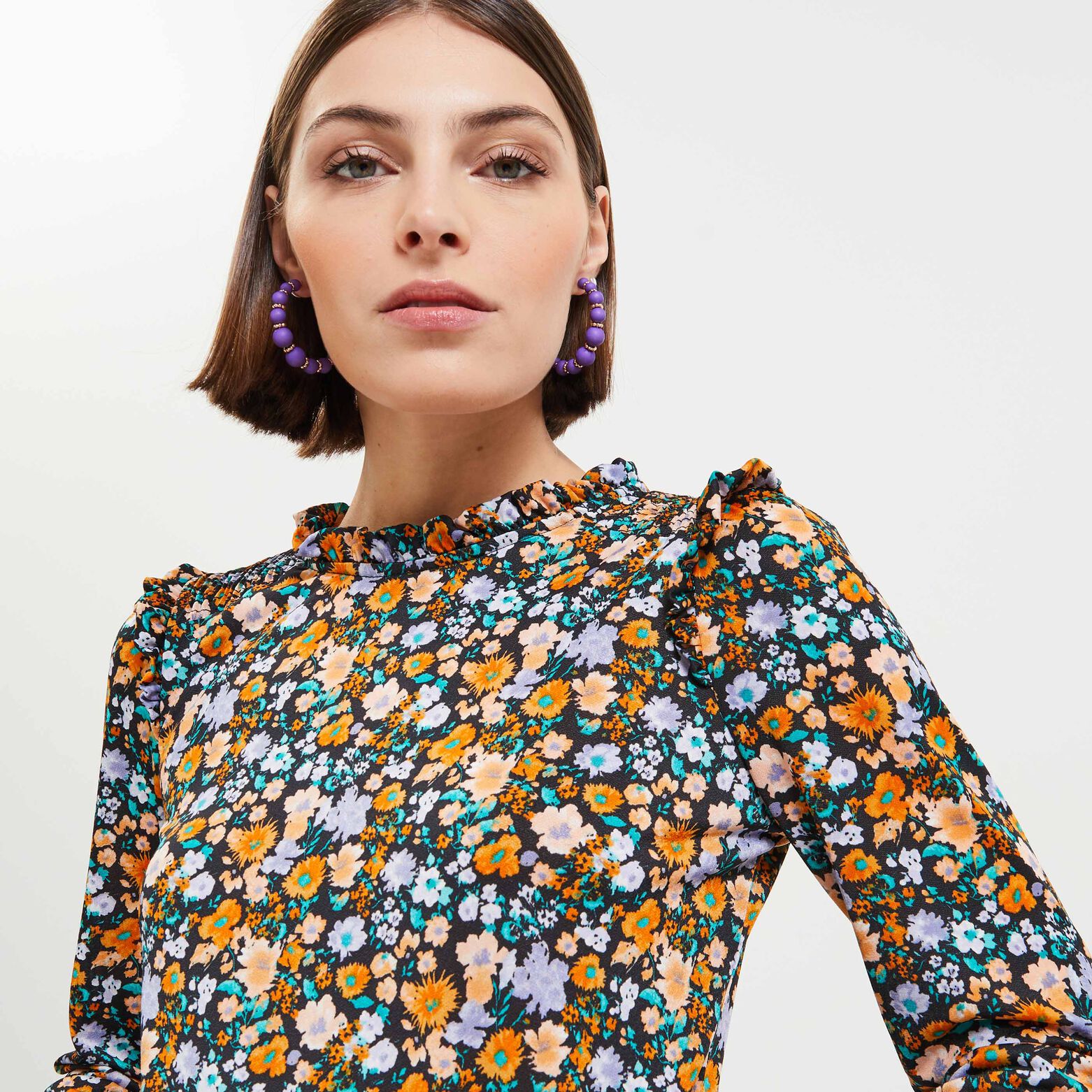 Tshirt imprimé fleuri femme