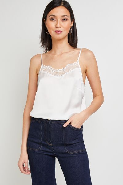Débardeur satiné à bretelles femme