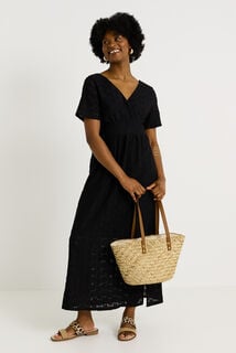 Robe longue texturée en maille