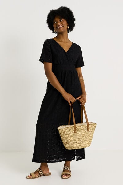 Robe longue texturée en maille
