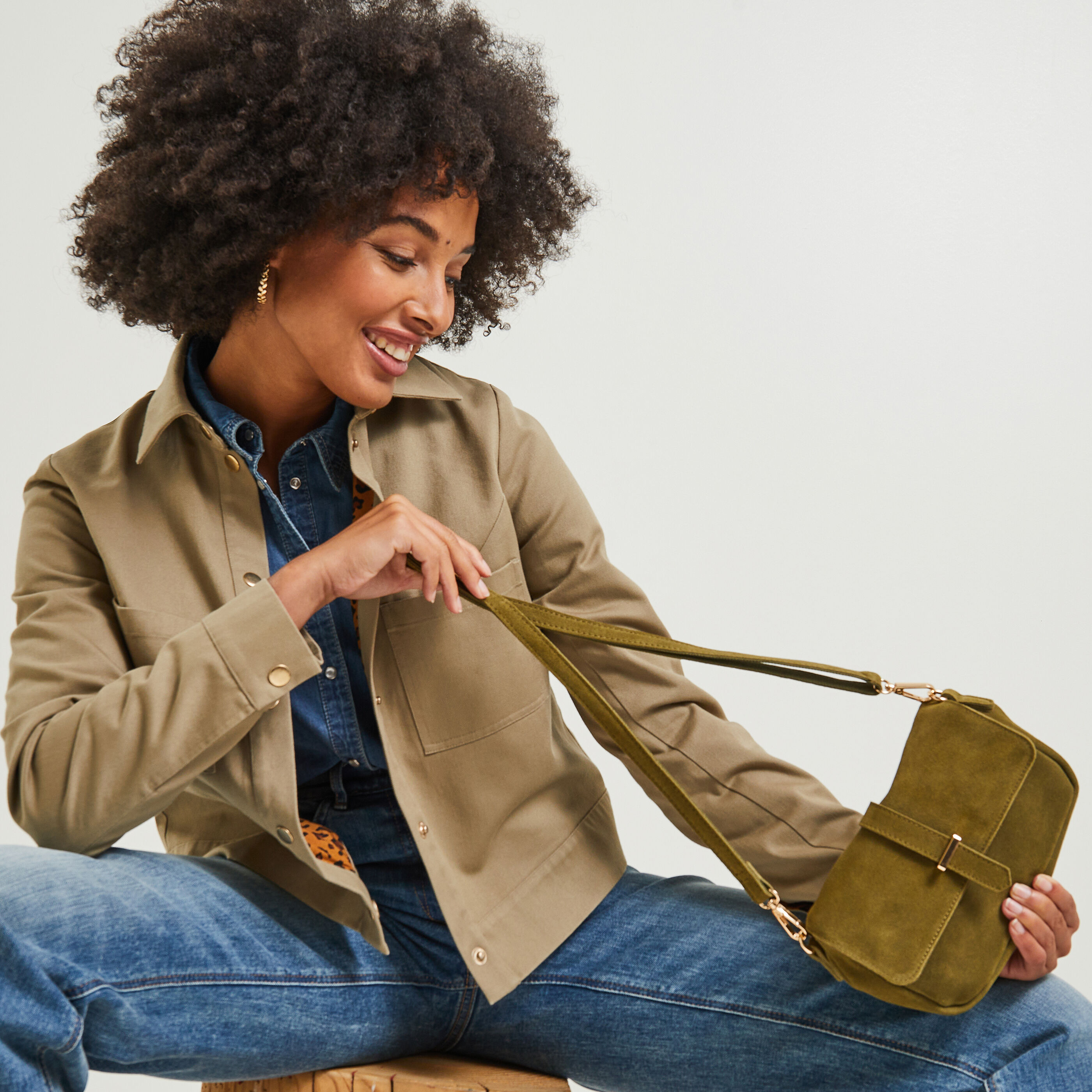 Sac croute shop de cuir femme