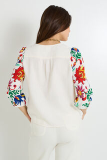 Blouse à nouer imprimée femme