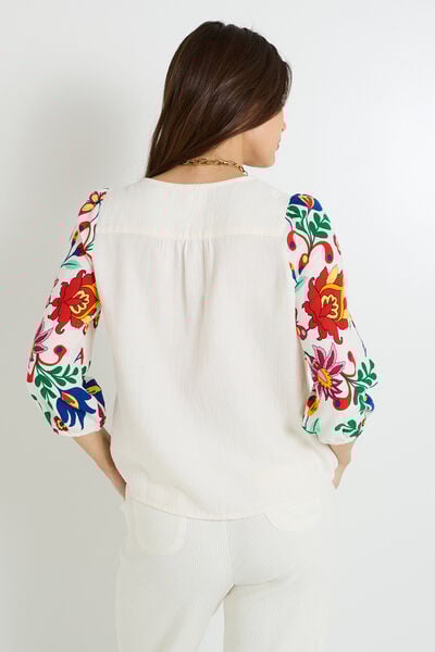 Blouse à nouer imprimée femme