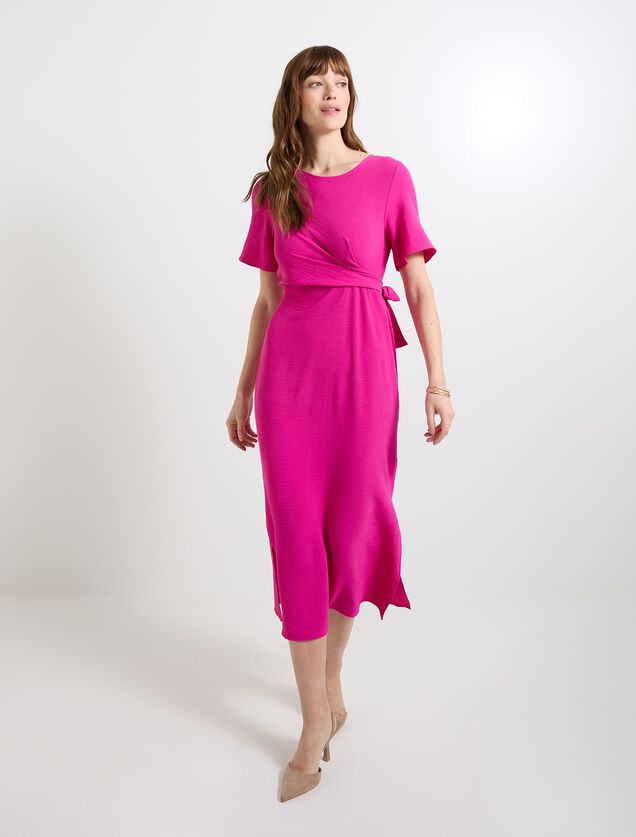 Robe longue drapée femme