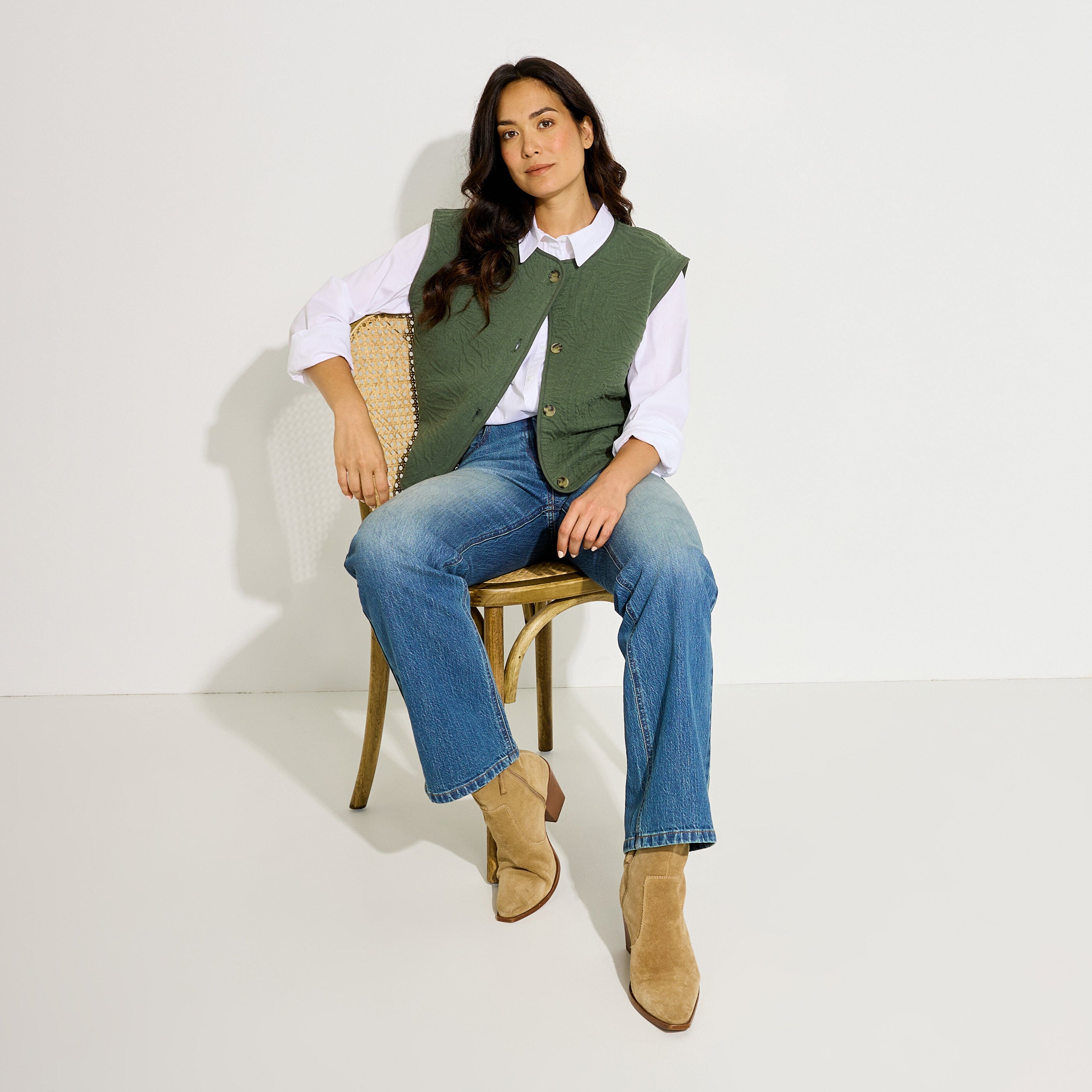 Veste sans manches en maille femme