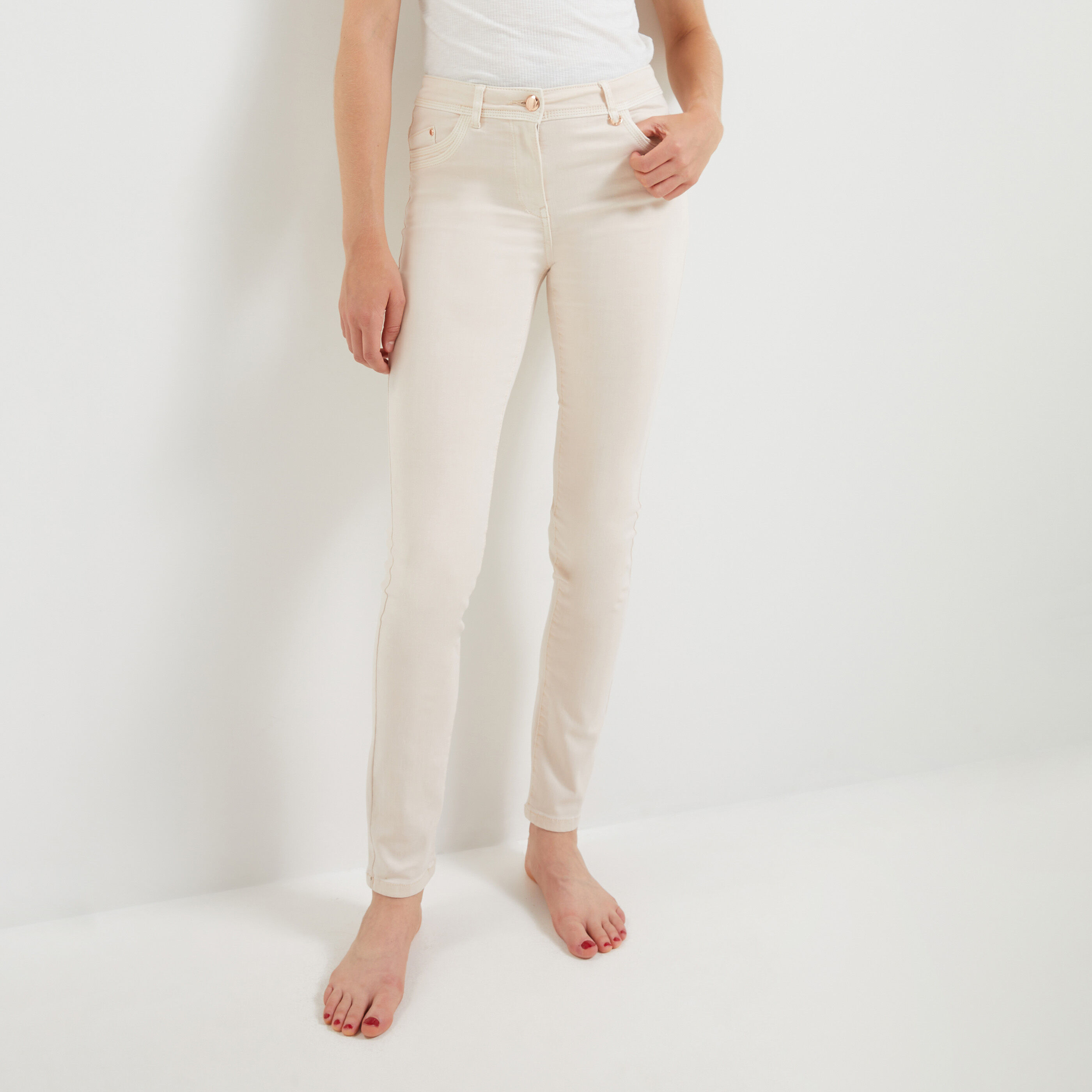 Jean blanc slim sales femme