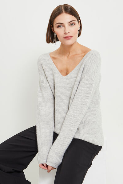 Pull Col V femme