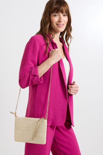 Pochette effet paille femme