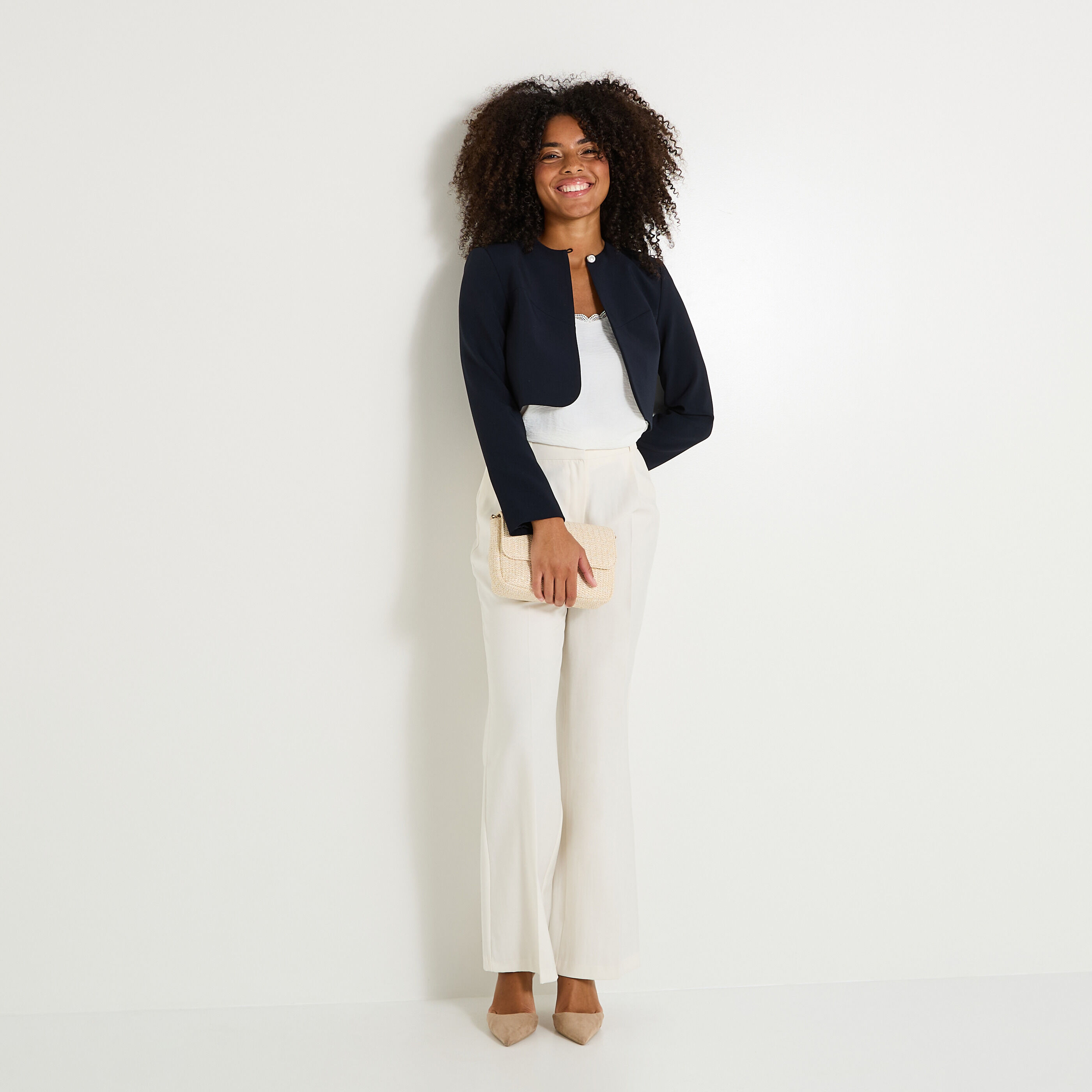 Veste col rond femme