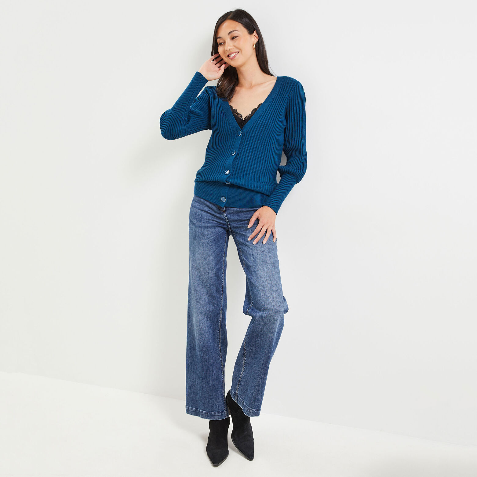 Gilet en maille cotelée