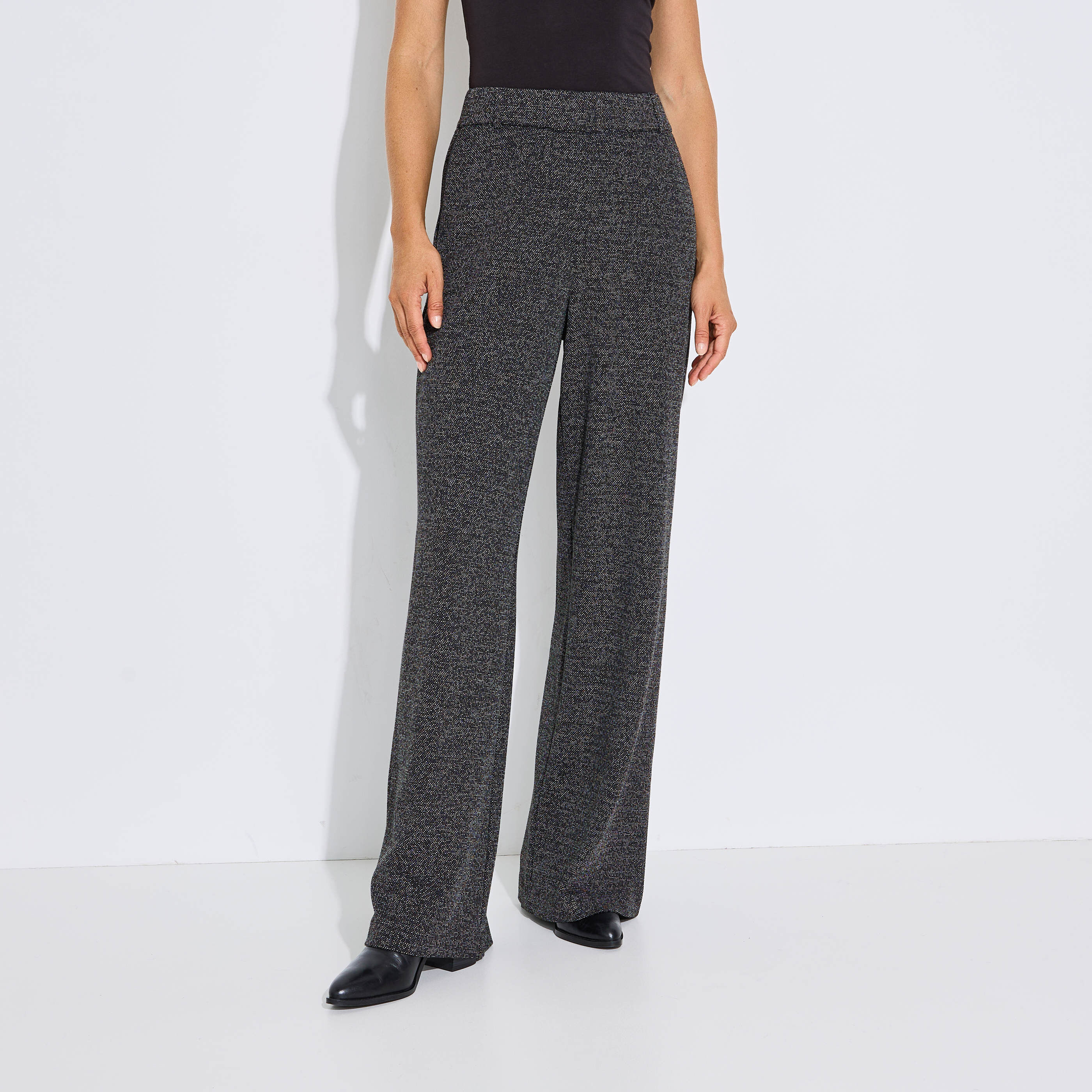 Pantalon large en maille femme